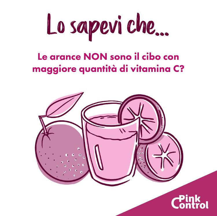 Le arance NON sono il cibo con maggiore quantità di vitamina C